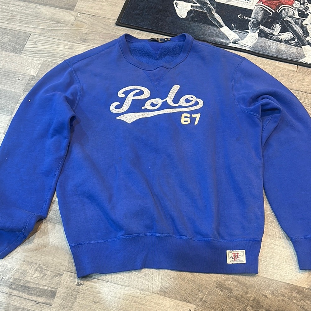Polo by Ralph Lauren Blue Crewneck Sweater with Logo